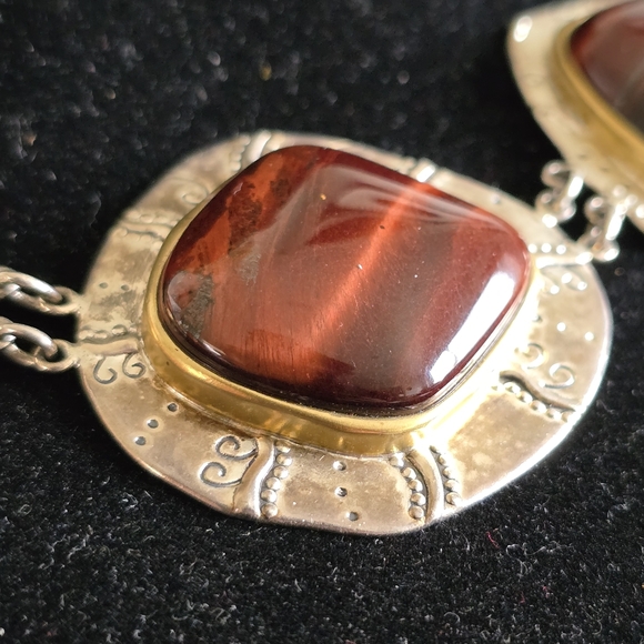 Silpada Sterling Silver Red Rocks Tigers Eye Necklace 20” - Picture 4 of 13